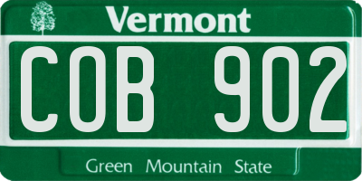 VT license plate COB902