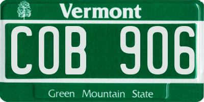 VT license plate COB906