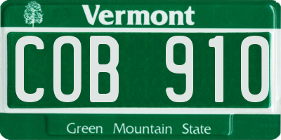 VT license plate COB910