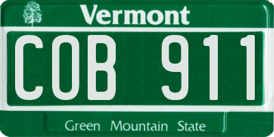 VT license plate COB911