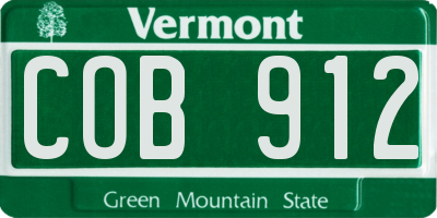 VT license plate COB912