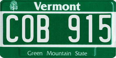 VT license plate COB915
