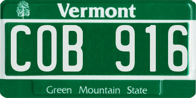 VT license plate COB916