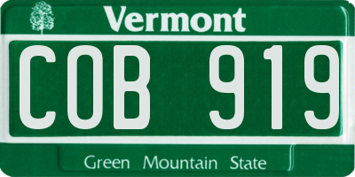 VT license plate COB919