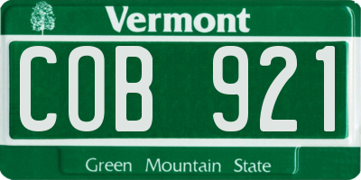 VT license plate COB921