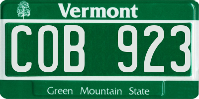 VT license plate COB923