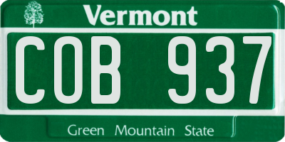 VT license plate COB937