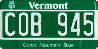 VT license plate COB945