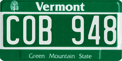 VT license plate COB948