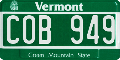 VT license plate COB949