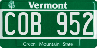 VT license plate COB952