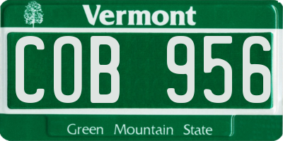 VT license plate COB956