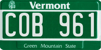 VT license plate COB961