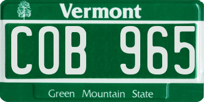 VT license plate COB965