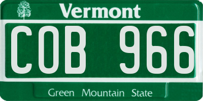 VT license plate COB966