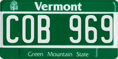 VT license plate COB969