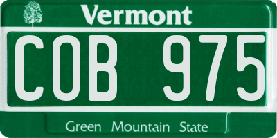 VT license plate COB975