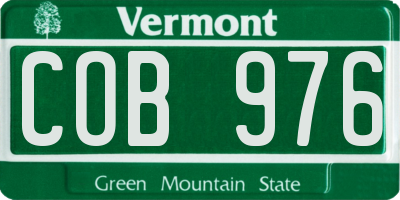 VT license plate COB976