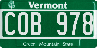 VT license plate COB978