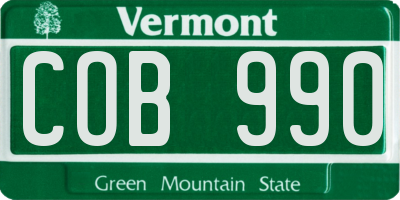 VT license plate COB990