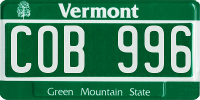 VT license plate COB996