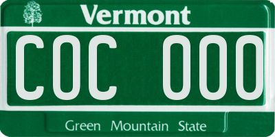 VT license plate COC000