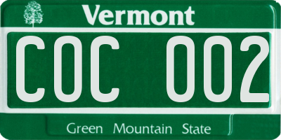 VT license plate COC002
