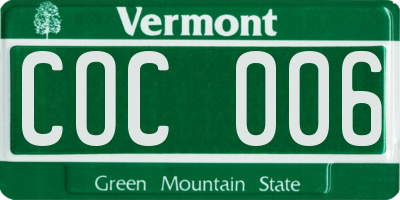 VT license plate COC006