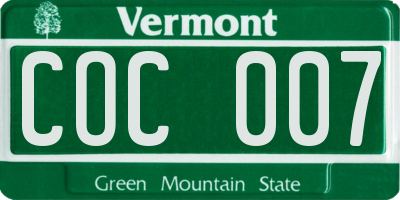 VT license plate COC007