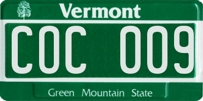 VT license plate COC009
