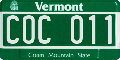 VT license plate COC011