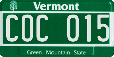 VT license plate COC015