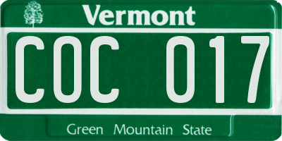VT license plate COC017