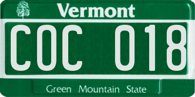 VT license plate COC018