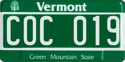 VT license plate COC019