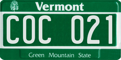 VT license plate COC021