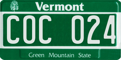 VT license plate COC024