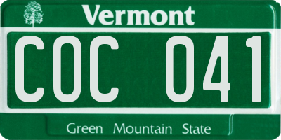 VT license plate COC041