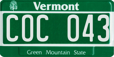 VT license plate COC043