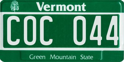 VT license plate COC044
