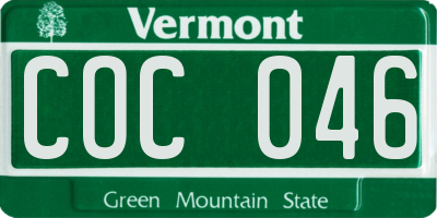 VT license plate COC046