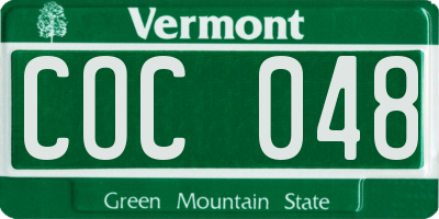 VT license plate COC048