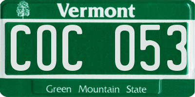 VT license plate COC053