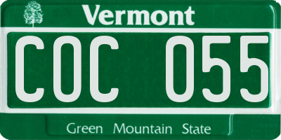 VT license plate COC055