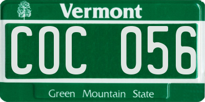 VT license plate COC056