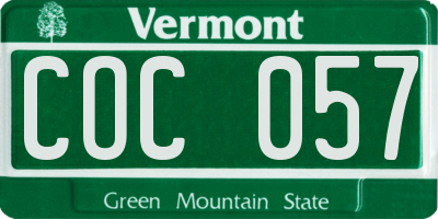 VT license plate COC057