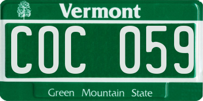 VT license plate COC059