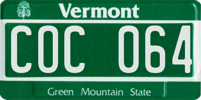 VT license plate COC064