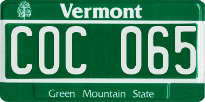 VT license plate COC065