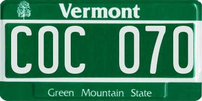 VT license plate COC070